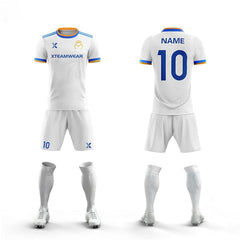 Cikers Sports Blue / S Striped Trim - Sublimiation Printing Custom Soccer Kits Short Sleeve