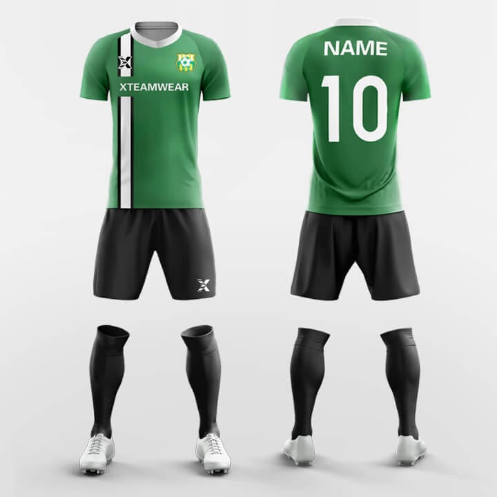 Cikers Sports Green / S Ribbon - Custom Contrast Striped Soccer Kits Short Sleeve