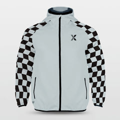 Cikers Sports Jackets Grey / S Checkerboard - Customized Hooded Waterproof Sports Jacket