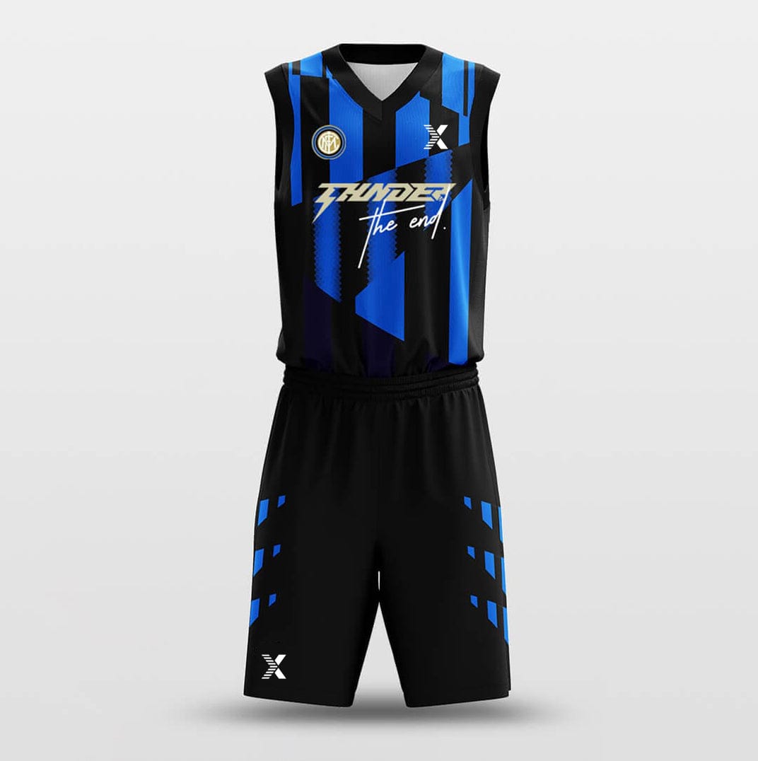 Cikers Sports Jigsaw - Custom Sublimated Basketball Jersey Set Black and Blue