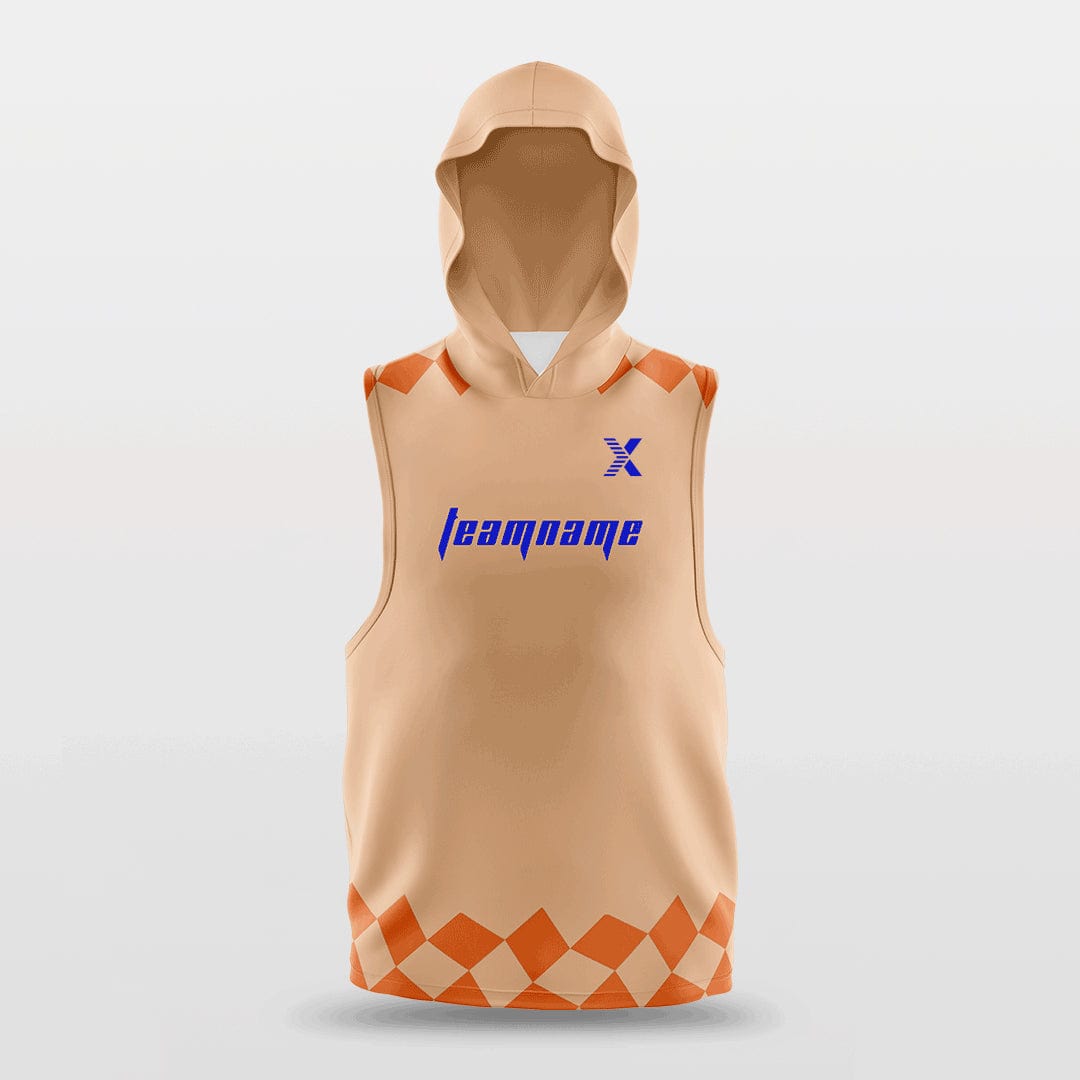 Cikers Sports Orange / S Checkerboard - Customized Basketball Sleeveless Hoodies