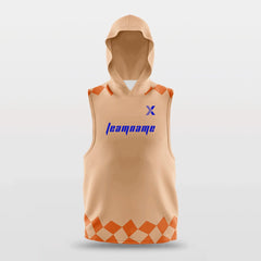 Cikers Sports Orange / S Checkerboard - Customized Basketball Sleeveless Hoodies