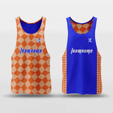Cikers Sports Orange / S Checkerboard - Customized Reversible Quick Dry Basketball Jersey