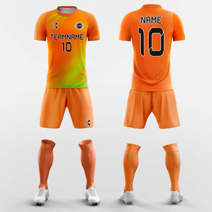 Cikers Sports pack Orange Sky - Men's Sublimated Fluorescent Soccer Jersey Kit