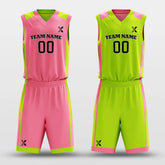 Cikers Sports Pink&Green / S Field - Customized Reversible Sublimated Basketball Set