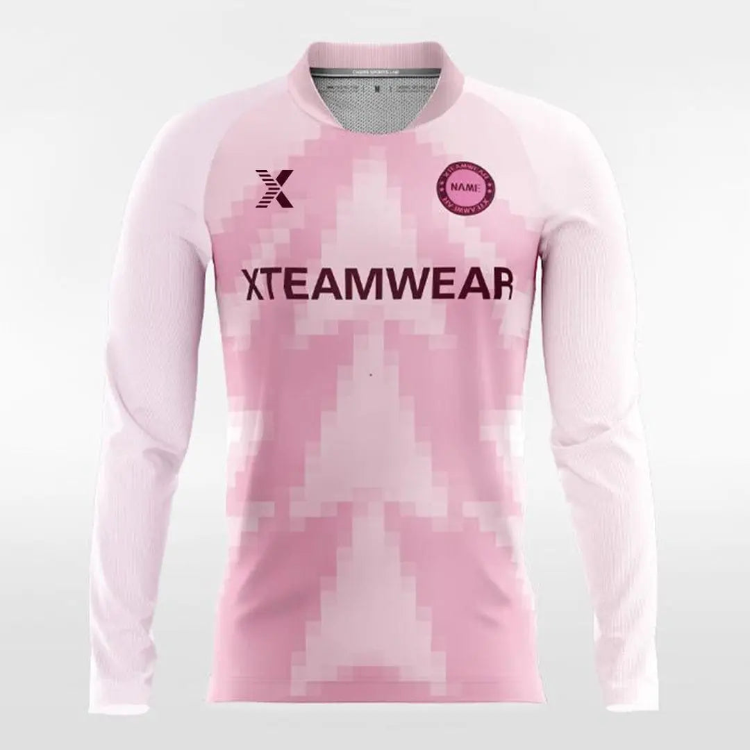Cikers Sports Pink Mosaic - Customized Men's Sublimated Long Sleeve Soccer Jersey