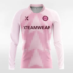 Cikers Sports Pink Mosaic - Customized Men's Sublimated Long Sleeve Soccer Jersey