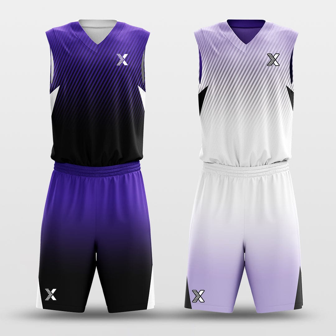 Cikers Sports Purple Leopard - Customized Reversible Sublimated Basketball Set