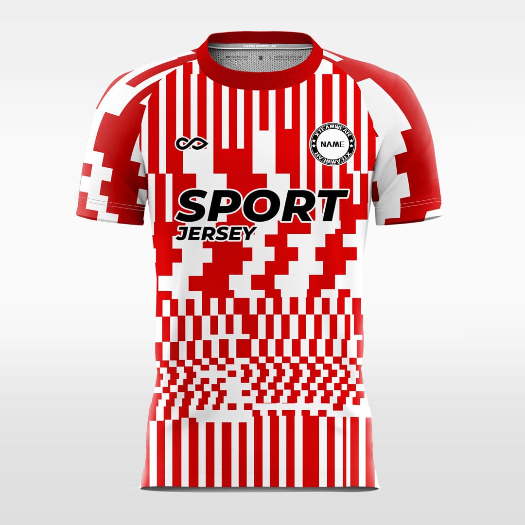 Cikers Sports Red / S Checkerboard - Custom Soccer Jersey for Men Sublimation FT060130S