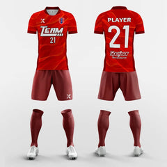 Cikers Sports Red / S Light and Shadow - Custom Sublimation Print Soccer Kits Short Sleeve