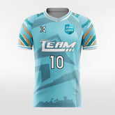 Cikers Sports Soccer Jersey Blue Graphic - Custom Womens Soccer Jerseys Geo Print Design