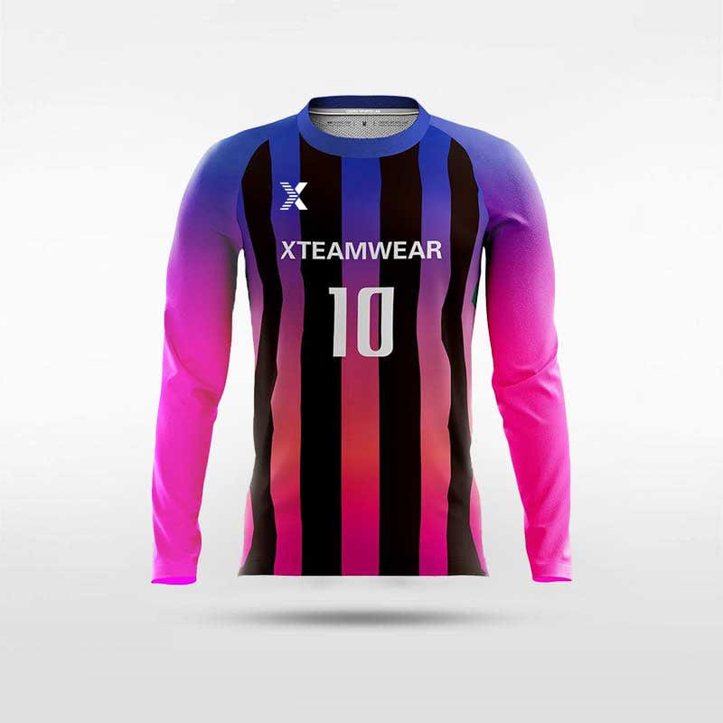 Cikers Sports Soccer Jersey Classics Gradient Stripe - Custom Kids Long Sleeve Soccer Jersey