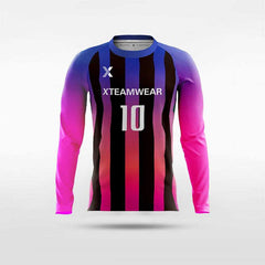 Cikers Sports Soccer Jersey Classics Gradient Stripe - Custom Kids Long Sleeve Soccer Jersey