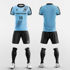 Cikers Sports Soccer Uniforms Blue / S Moire Stripes - Custom Sublimation Print Soccer Kits Short Sleeve