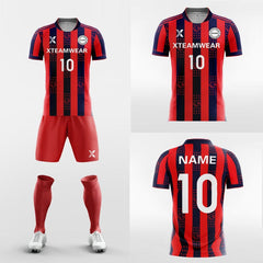 Cikers Sports Soccer Uniforms Classic - Custom Contrast Vertical Striped Soccer Kits Short Sleeve