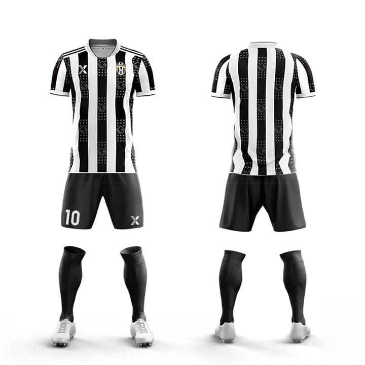 Cikers Sports Soccer Uniforms Classic - Custom Contrast Vertical Striped Soccer Kits Short Sleeve