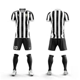 Cikers Sports Soccer Uniforms Classic - Custom Contrast Vertical Striped Soccer Kits Short Sleeve