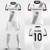 Cikers Sports Soccer Uniforms White / S Moire Stripes - Custom Sublimation Print Soccer Kits Short Sleeve