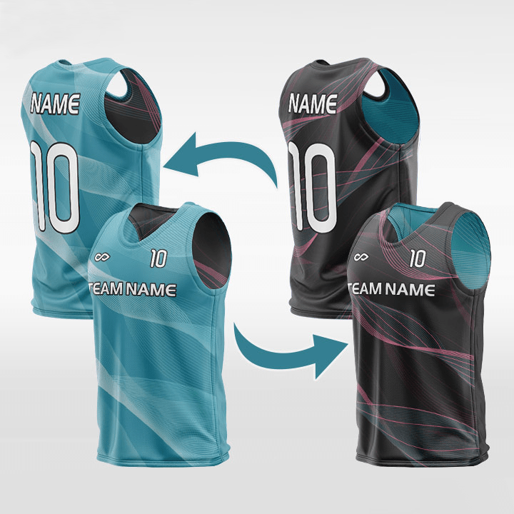 Cikers Sports Training Bibs Blue & Black / L Moire Stripe - Custom Reversible Training Bibs Sublimated