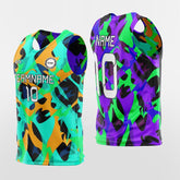 Cikers Sports Training Bibs Green&Purple / L Pop Camouflage - Custom Reversible Training Bibs Sublimated