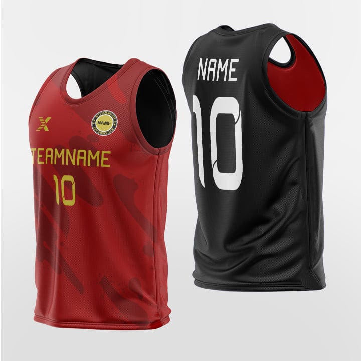 Cikers Sports Training Bibs Red-Black / L Cool Red/Black - Custom Reversible Training Bibs Sublimated