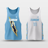 Cikers Sports Vest Blue & White / S Blue Lightning - Customized Reversible Basketball Jersey Top Quick Dry