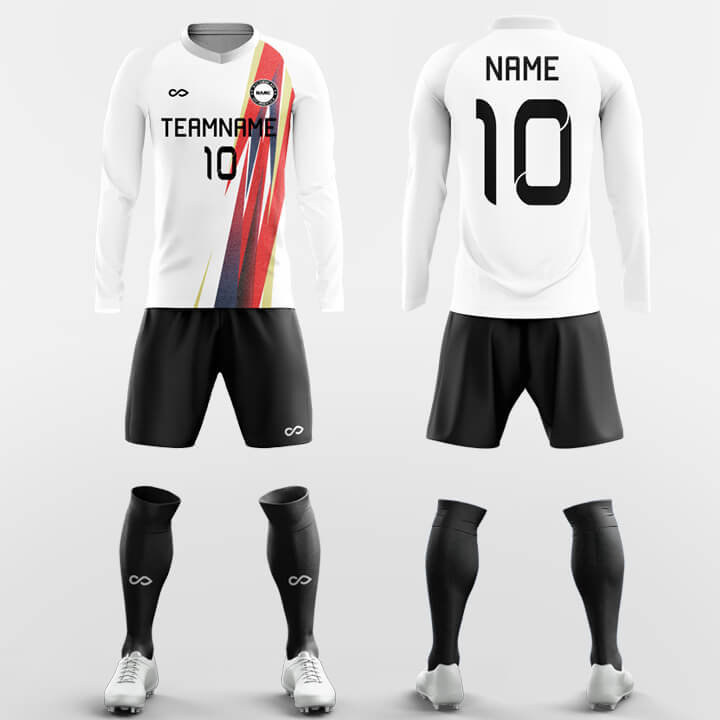 Cikers Sports White / S Flag - Men Custom Soccer Uniforms Long Sleeve