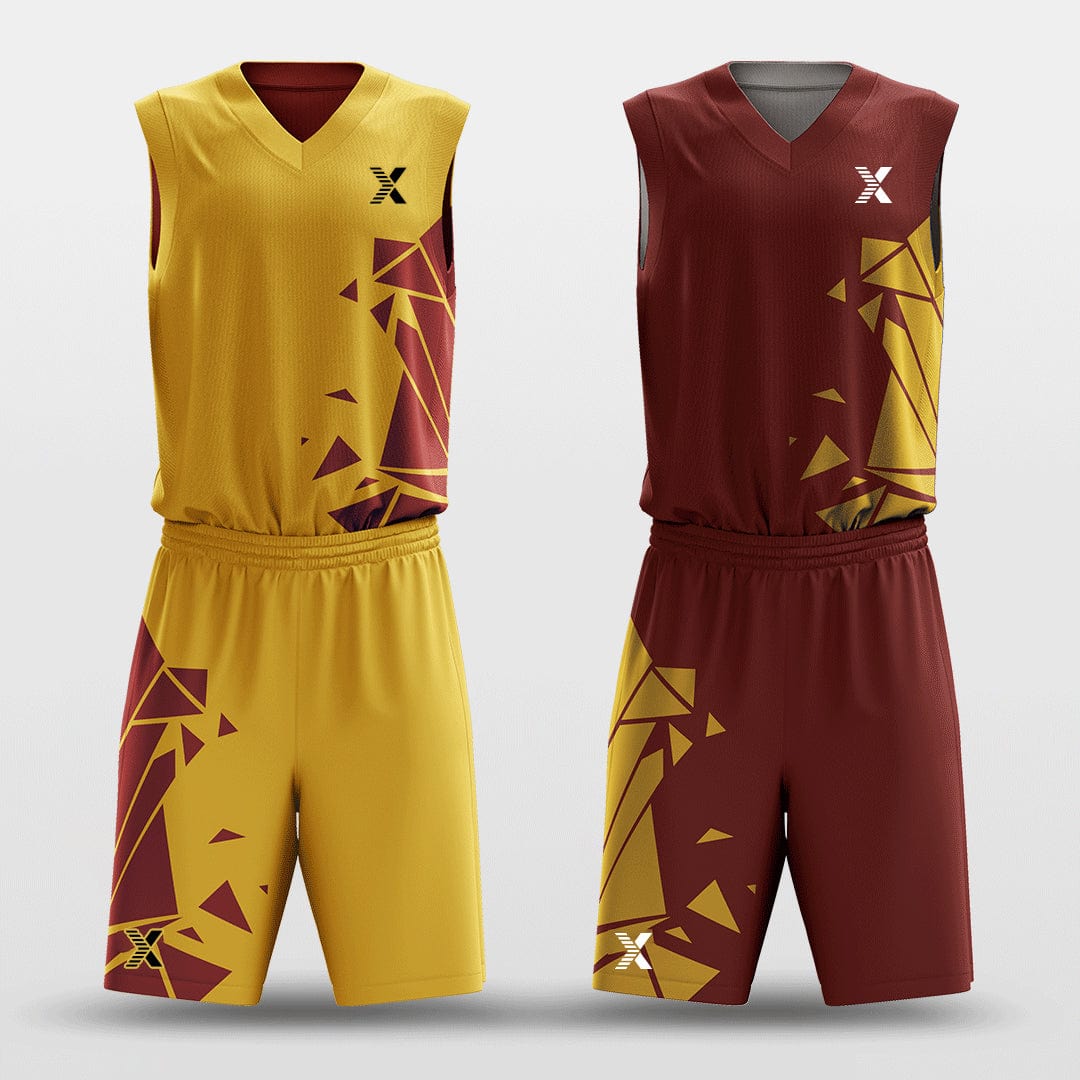 Cikers Sports Yellow&Red / S Broken - Customized Reversible Sublimated Basketball Set