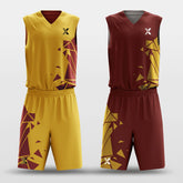 Cikers Sports Yellow&Red / S Broken - Customized Reversible Sublimated Basketball Set