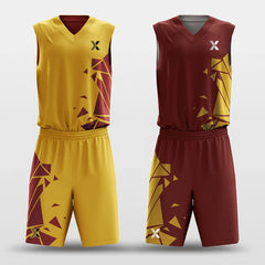 Cikers Sports Yellow&Red / S Broken - Customized Reversible Sublimated Basketball Set
