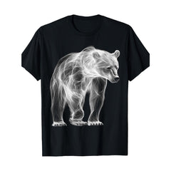 CusPrinting black / S Bear Animal Graphic Illustration Bear T-Shirt7.76 oz T-shirt, 100% cotton T-shirt.