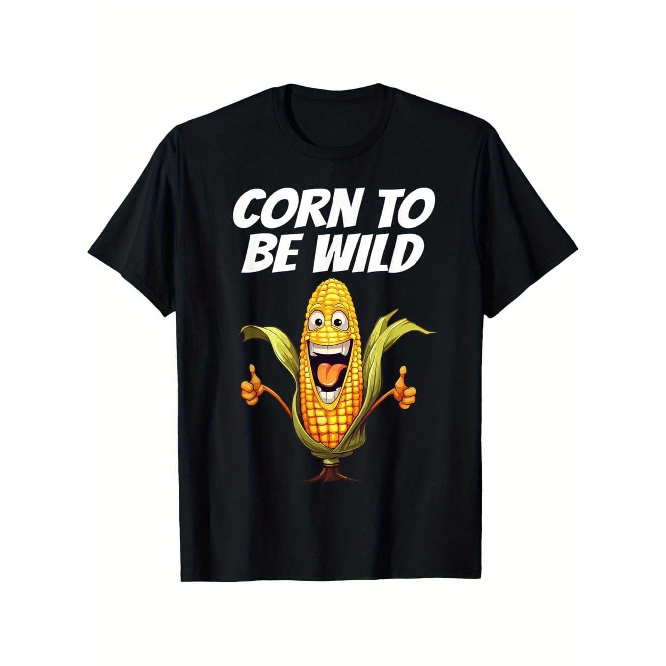 CusPrinting black / S Funny corn shirts, corn on the cob clothing farmer t shirts for men and women, international trade market week t shirts, 100% cotton, gifts for men and women mom and dad and friends, black 180g fabric weight, street crew neck tops