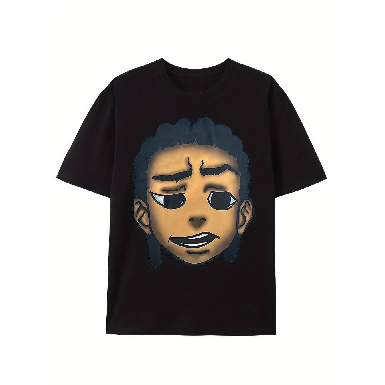 CusPrinting Men's retro hip-hop style cotton t-shirt with animated character print, soft and breathable, short-sleeved casual summer top, breathable t-shirt | expressive casual wear | comfortable fit