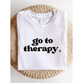 CusPrinting white / S Go to Relax" Graphic T-Shirt - Mental Health Awareness, Funny & Supportive Design, Short Sleeve, Round Neck, Casual Fit for Women, White