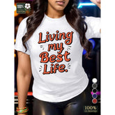 CusPrinting white / S Living My Best Life Pure Women'S Tshirt Comfort Fit
