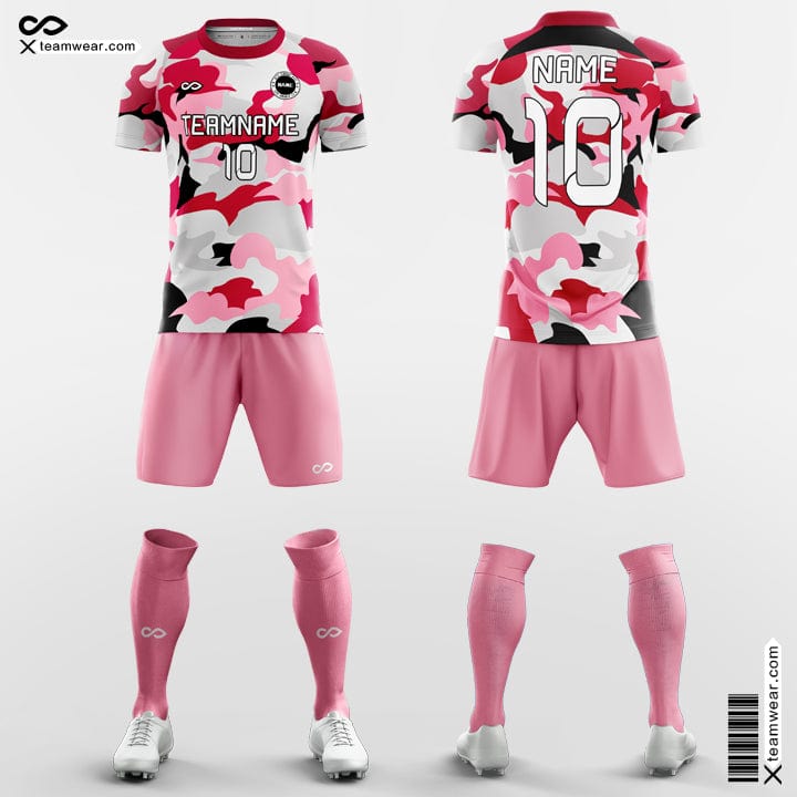 Pink Camouflage - Custom Soccer Jerseys Kit Sublimated Design-XTeamwear