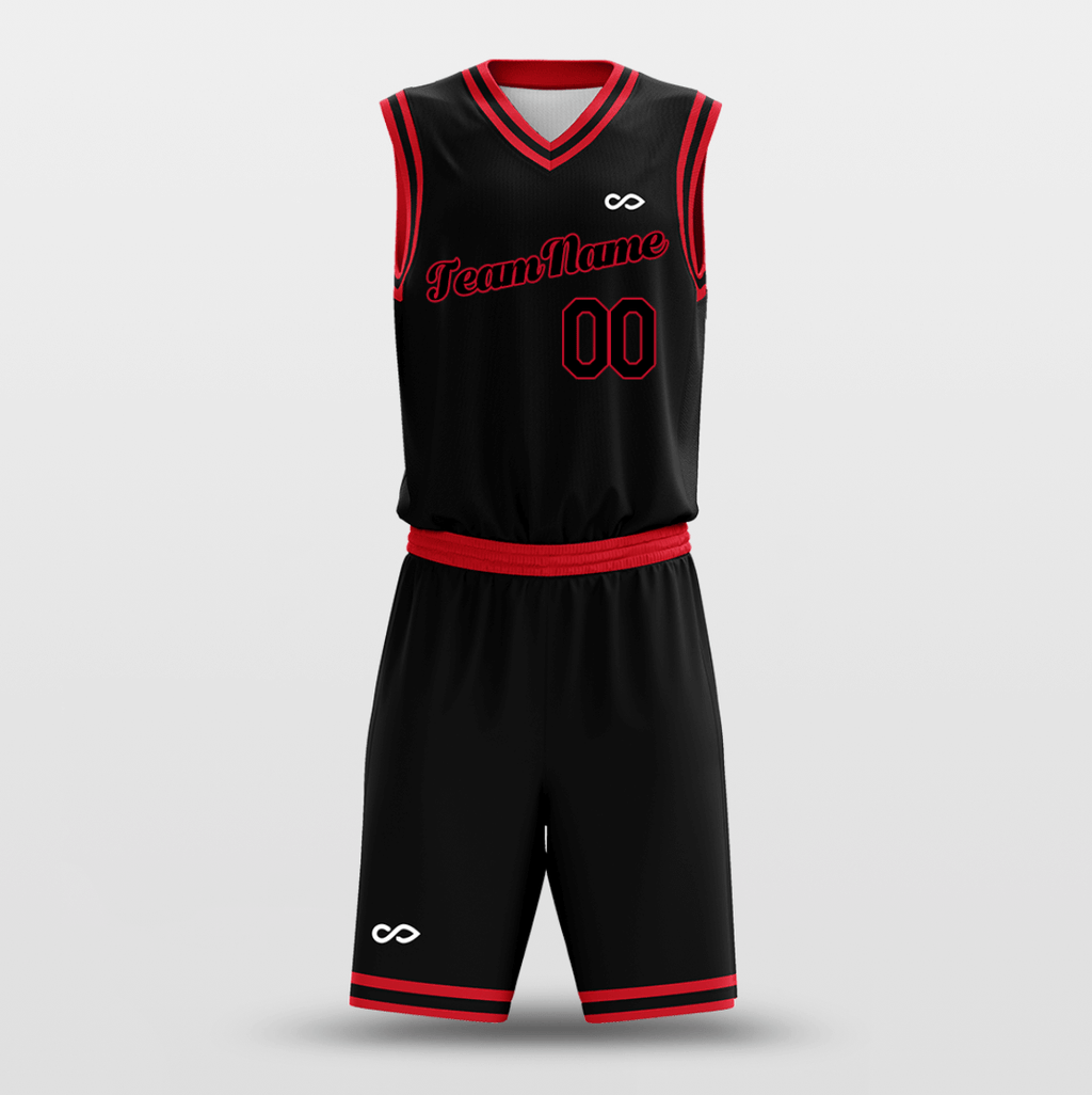 Black Red - Customized Basketball Jersey Set Design – XTeamwear