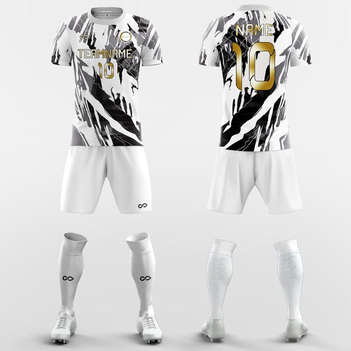 Retro Snow Leopard - Custom Soccer Jerseys Kit White Design-XTeamwear