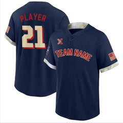 XTeamwear Ash and Bone - Customized Men's Sublimated 2-Button Baseball Jersey