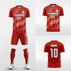 XTeamwear Basketball Jersey Custom Team Soccer Uniform Set – Solid Color Kit with Geometric Pattern