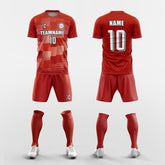 XTeamwear Basketball Jersey red / S Custom Team Soccer Uniform Set – Solid Color Kit with Geometric Pattern