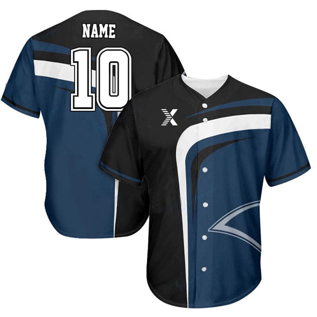 XTeamwear Black Hole - Customized Men's Sublimated Button Down Baseball Jersey