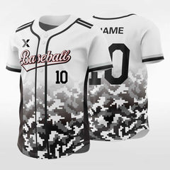 XTeamwear Black Square - Customized Men's Sublimated Button Down Baseball Jersey