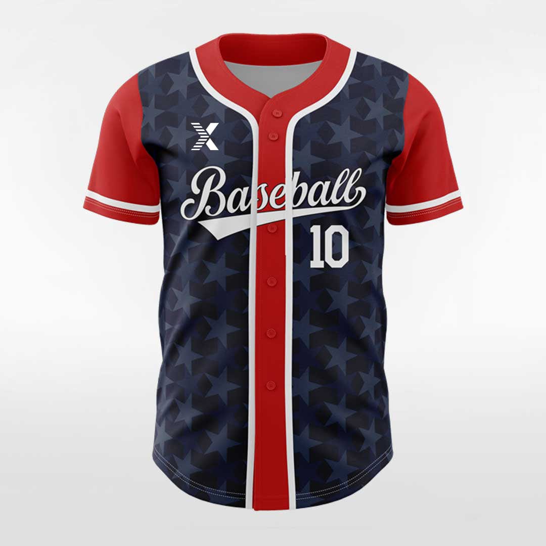 XTeamwear Dark Star - Customized Men's Sublimated Button Down Baseball Jersey