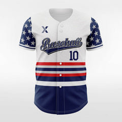 XTeamwear Freedom Star - Customized Men's Sublimated Button Down Baseball Jersey