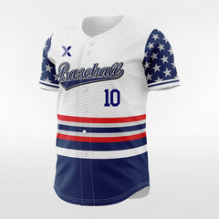 XTeamwear Freedom Star - Customized Men's Sublimated Button Down Baseball Jersey