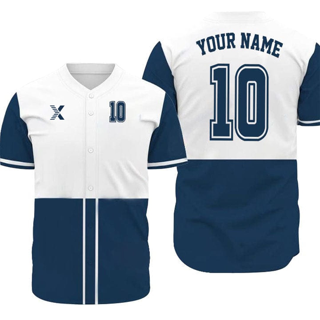 XTeamwear Neptune - Customized Men's Sublimated Button Down Baseball Jersey