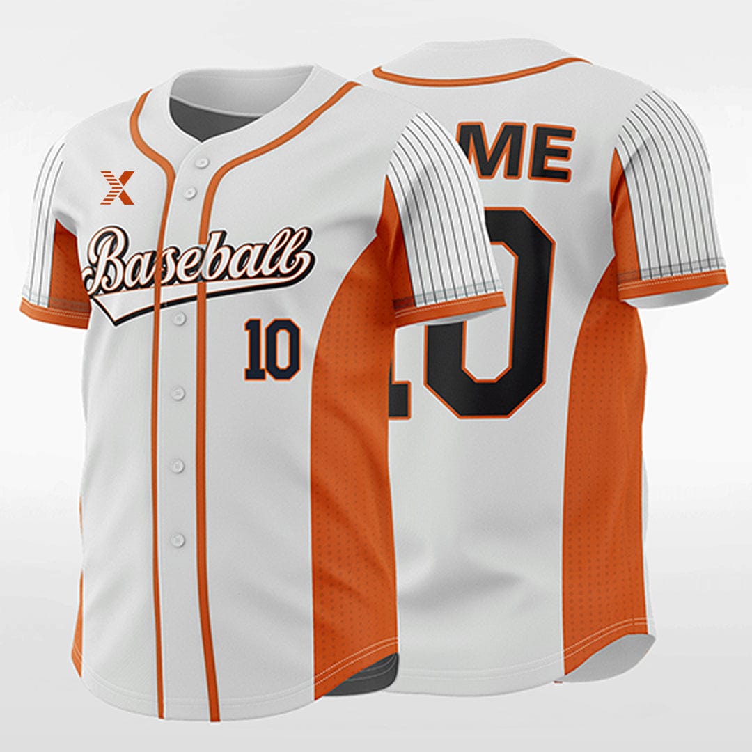 XTeamwear Orange Pie - Customized Men's Sublimated Button Down Baseball Jersey