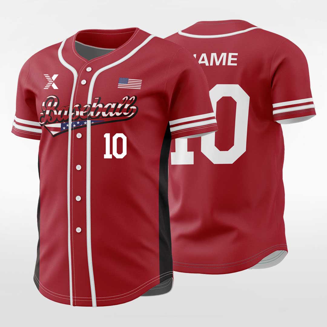 XTeamwear Parallel - Customized Men's Sublimated Button Down Baseball Jersey