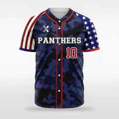 XTeamwear Patriot I - Customized Men's Sublimated Button Down Baseball Jersey